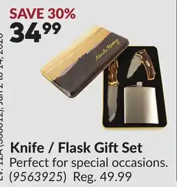 Princess Auto Knife / Flask Gift Set offer