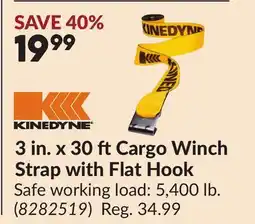 Princess Auto 3 in. x 30 ftCargo Winch Strap with Flat Hook offer