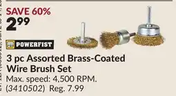 Princess Auto 3 pc Assorted Brass-Coated Wire Brush Set offer
