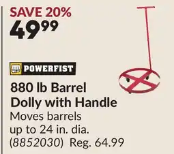 Princess Auto 880 lb Barrel Dolly with Handle offer