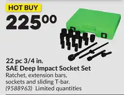 Princess Auto 22 pc 3/4 in. SAE Deep Impact Socket Set offer