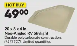 Princess Auto 20 x 8 x 4 in. Neo-Angled RV Skylight offer