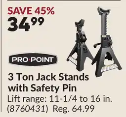Princess Auto 3 Ton Jack Stands with Safety Pin offer