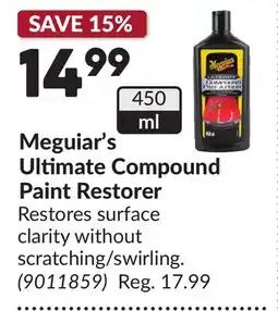 Princess Auto Meguiar's Ultimate Compound Paint Restorer offer