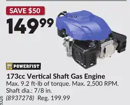Princess Auto 173cc Vertical Shaft Gas Engine offer