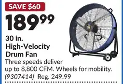 Princess Auto 30 in. High-Velocity Drum Fan offer