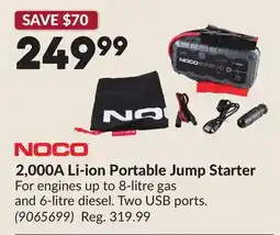 Princess Auto 2,000A Li-ion Portable Jump Starter offer