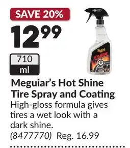 Princess Auto Hot Shine Tire Spray and Coating offer