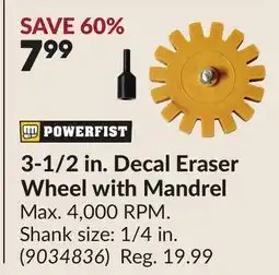 Princess Auto 3-1/2 in. Decal Eraser Wheel with Mandrel offer