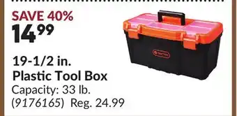 Princess Auto 19-1/2 in. Plastic Tool Box offer