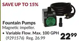 Princess Auto Fountain Pumps offer