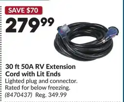 Princess Auto 30 ft 50A RV Extension Cord with Lit Ends offer