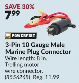 Princess Auto 3-Pin 10 Gauge Male Marine Plug Connector offer