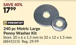 Princess Auto 240 pc Metric Large Penny Washer Kit offer