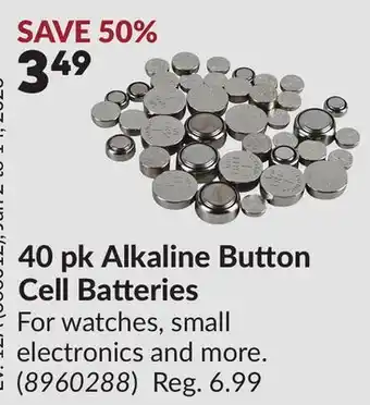 Princess Auto 40 pk Alkaline Button Cell Batteries offer