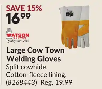 Princess Auto Large Cow Town Welding Gloves offer