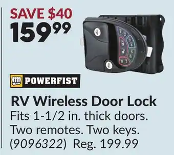 Princess Auto RV Wireless Door Lock offer