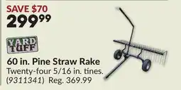 Princess Auto 60 in. Pine Straw Rake offer
