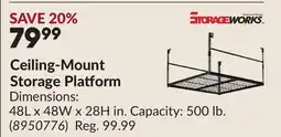 Princess Auto Ceiling-Mount Storage Platform offer