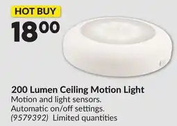 Princess Auto 200 Lumen Ceiling Motion Light offer