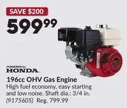 Princess Auto 196cc OHV Gas Engine offer