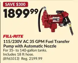 Princess Auto 115/230V AC 35 GPM Fuel Transfer Pump with Automatic Nozzle offer