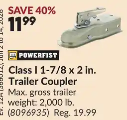 Princess Auto Class I 1-7/8 x 2 in. Trailer Coupler offer