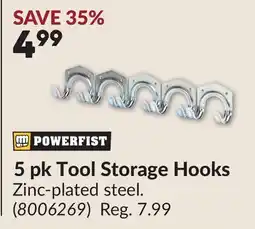 Princess Auto 5 pk Tool Storage Hooks offer
