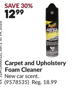 Princess Auto Carpet and Upholstery Foam Cleaner offer