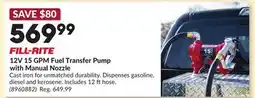 Princess Auto 12V 15 GPM Fuel Transfer Pump with Manual Nozzle offer