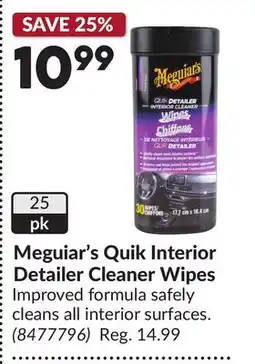 Princess Auto Quik Interior Detailer Cleaner Wipes offer