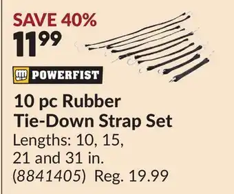 Princess Auto 10 pc Rubber Tie-Down Strap Set offer