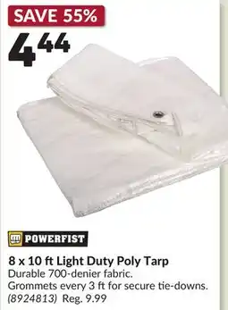 Princess Auto POWERFIST 8 x 10 ft Light Duty Poly Tarp offer