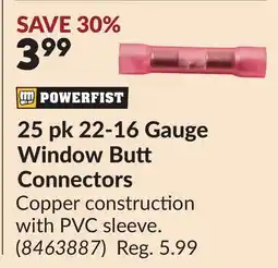 Princess Auto 25 pk 22-16 Gauge Window Butt Connectors offer