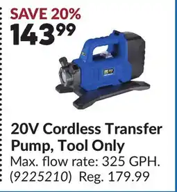 Princess Auto 20V Cordless Transfer Pump, Tool Only offer