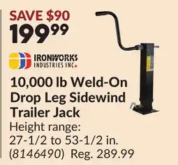 Princess Auto 10,000 lb Weld-On Drop Leg Sidewind Trailer Jack offer