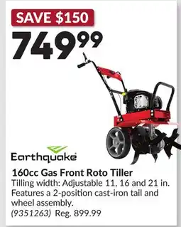 Princess Auto 160cc Gas Front Roto Tiller offer