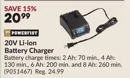 Princess Auto 20V Li-ion Battery Charger offer