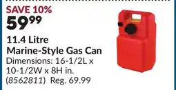 Princess Auto 11.4 Litre Marine-Style Gas Can offer
