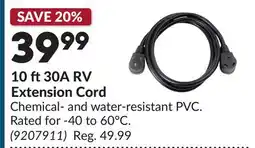 Princess Auto 10 ft 30A RV Extension Cord offer