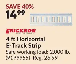 Princess Auto ERICKSON 4 ft Horizontal E-Track Strip offer