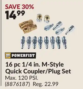 Princess Auto 16 pc 1/4 in. M-Style Quick Coupler/plug Set offer