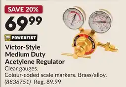 Princess Auto Victor-Style Medium Duty Acetylene Regulator offer