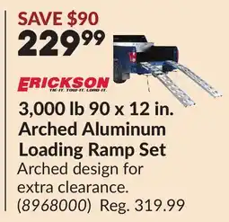 Princess Auto ERICKSON 3,000 lb 90 x 12 in. Arched Aluminum Loading Ramp Set offer