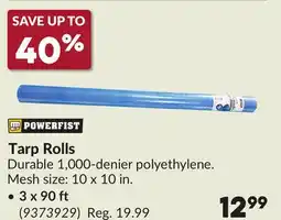 Princess Auto Tarp Rolls offer