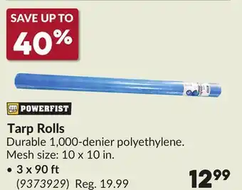 Princess Auto Tarp Rolls offer