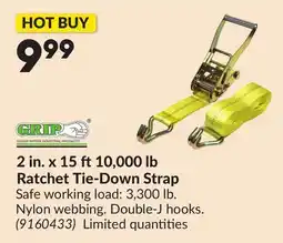 Princess Auto 2 in. x 15 ft 10,000 lb Ratchet Tie-Down Strap offer