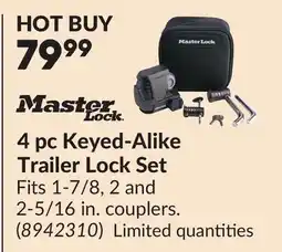 Princess Auto 4 pc Keyed-Alike Trailer Lock Set offer