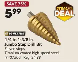 Princess Auto 1/4 to 1-3/8 in. Jumbo Step Drill Bit offer