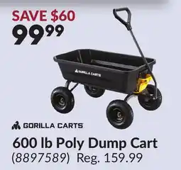 Princess Auto Gorilla Carts 600 lb Poly Dump Cart offer